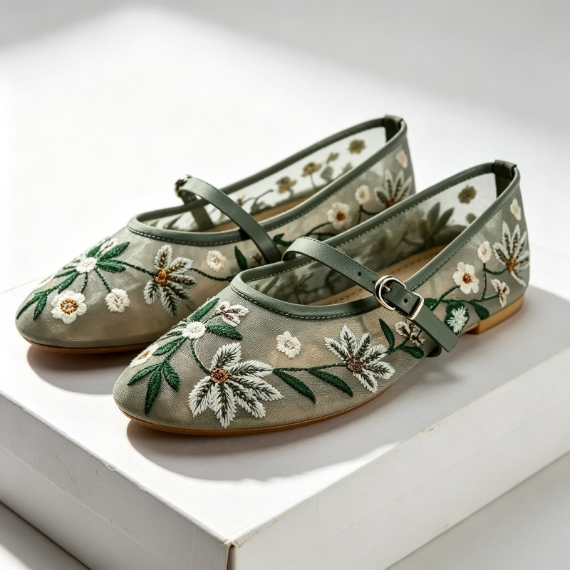 Ethnic Fashion Design - Sandal Merek Sejuk Wanita Flat Balet