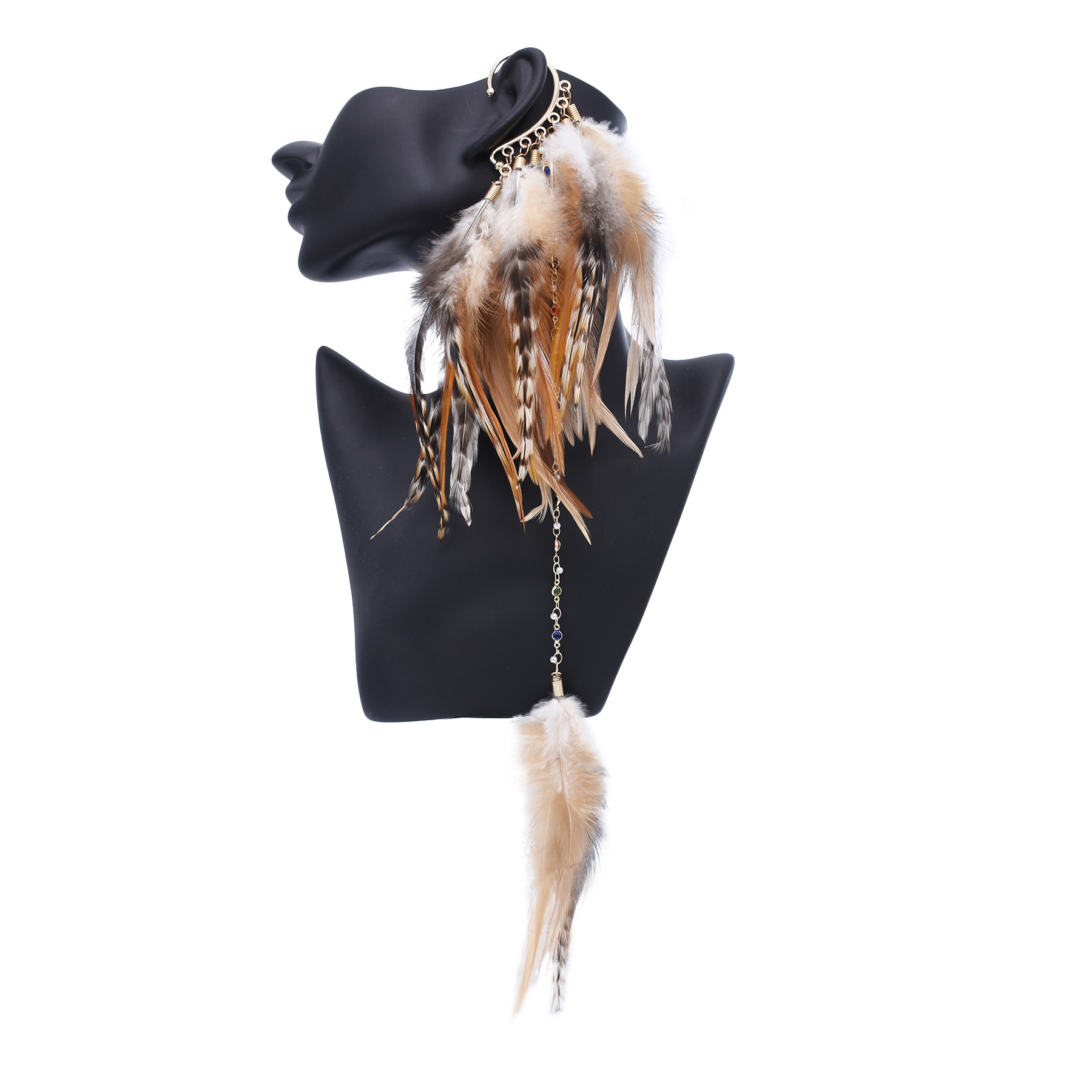 Ethnic Fashion India - Anting-anting bulu panjang bergaya etnik Bohemia