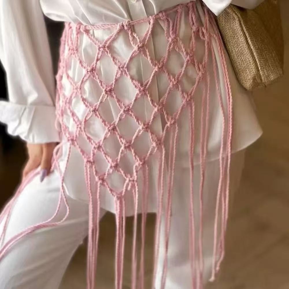 Ethnic Fashion Design - Ikat Pinggang Berumbai Jaring Bohemian Modis