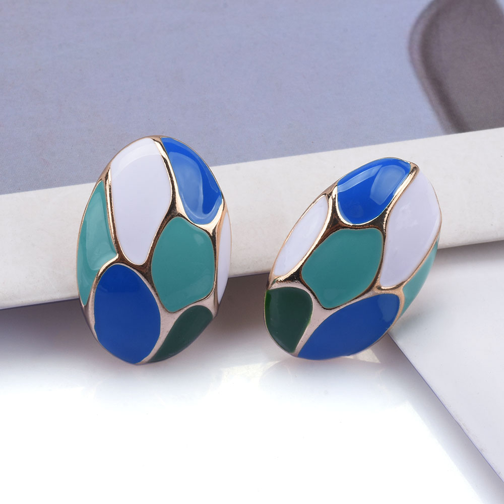 Anting-anting logam Oval minya - Ethnic Fashion India ulasan dan harga