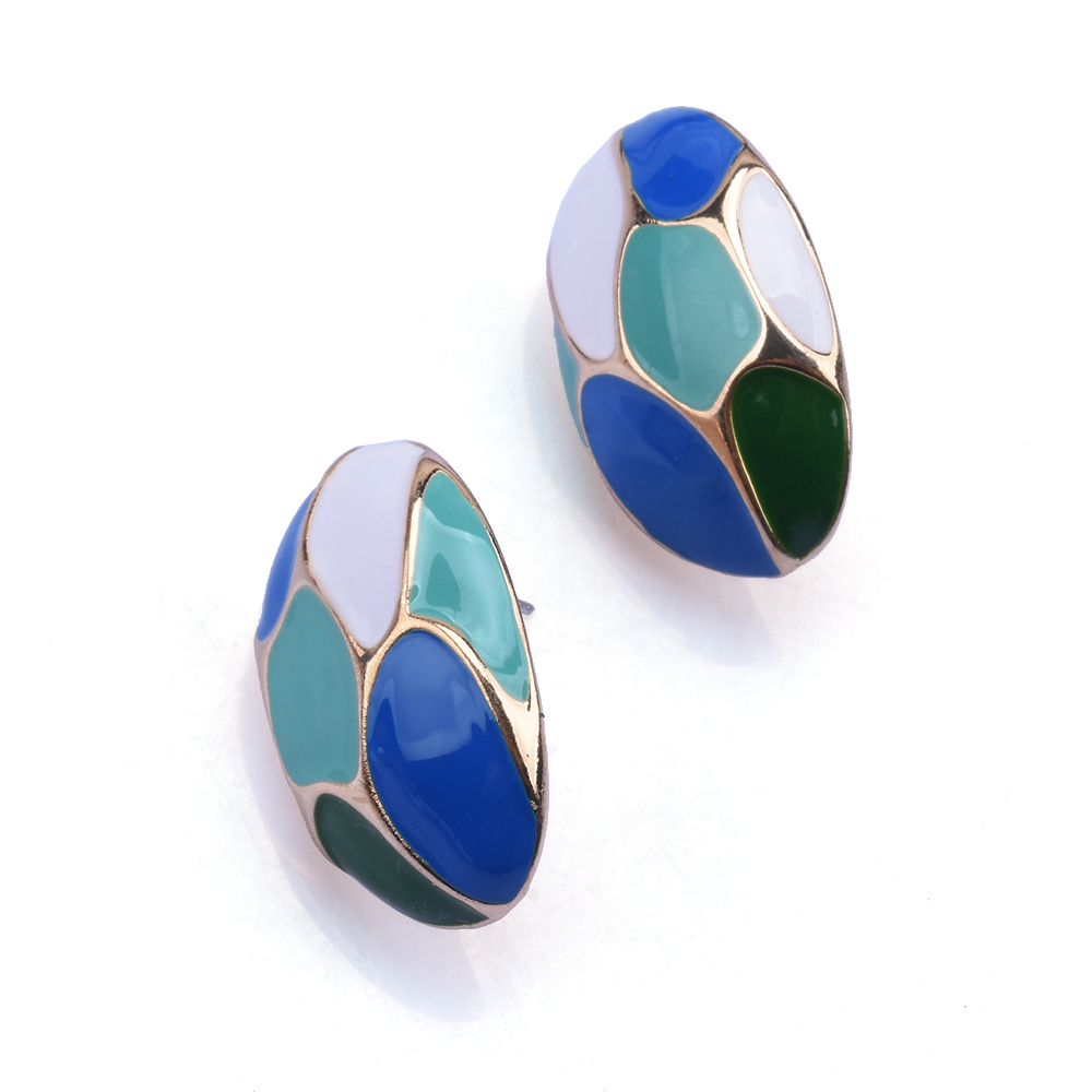 Anting-anting logam Oval minya - Ethnic Fashion India ulasan dan harga