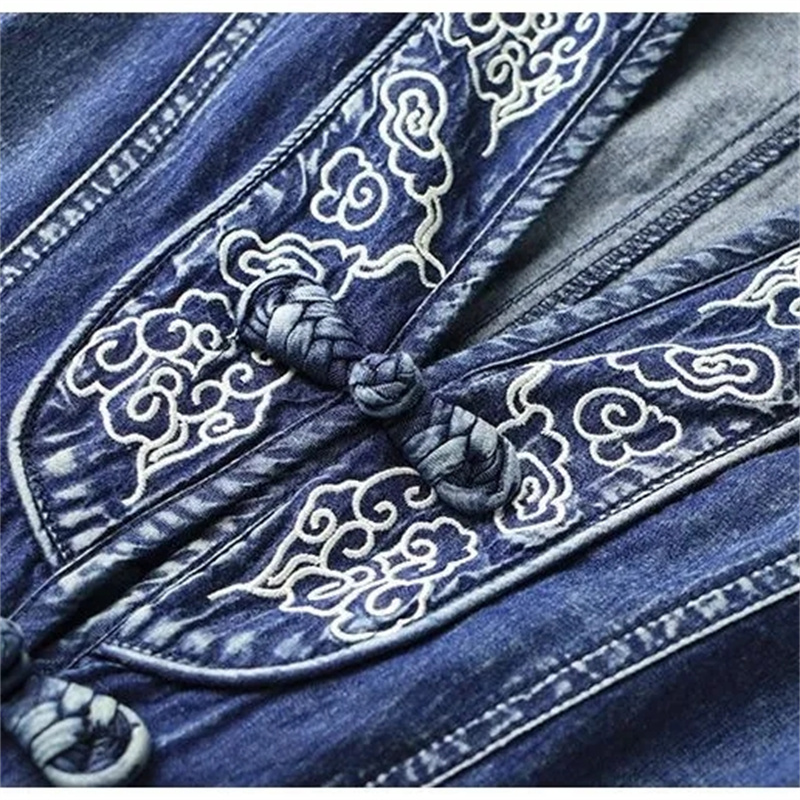 Gaun Denim Gaya Etnik Desain K - Ethnic Fashion Design ulasan dan harga